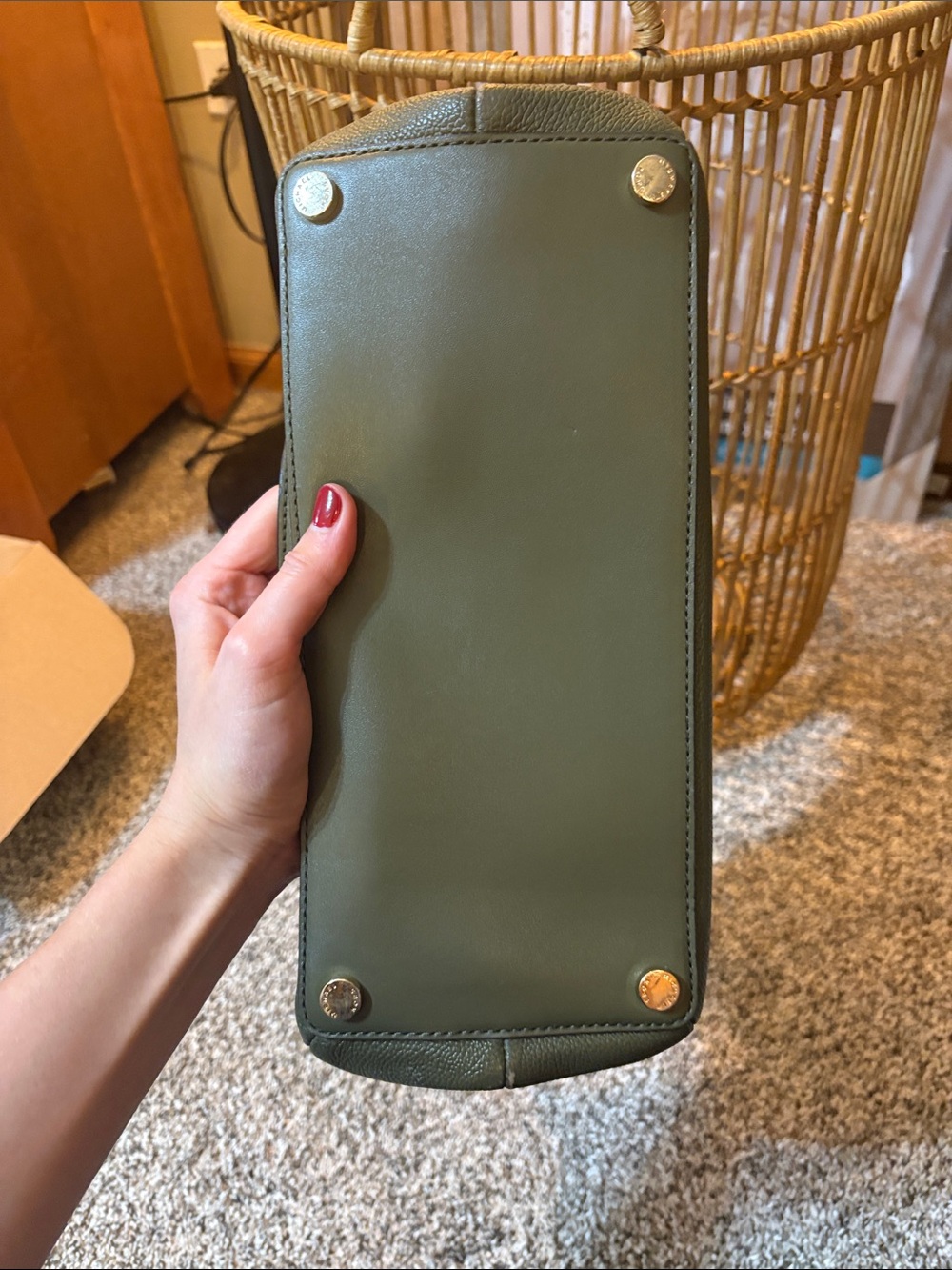 Michael Kors Olive Green Chain-Handle Tote - Picture 4 of 5